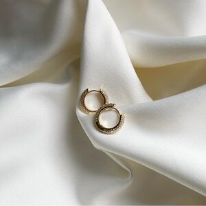 gold cz hoops | 14k gold filled